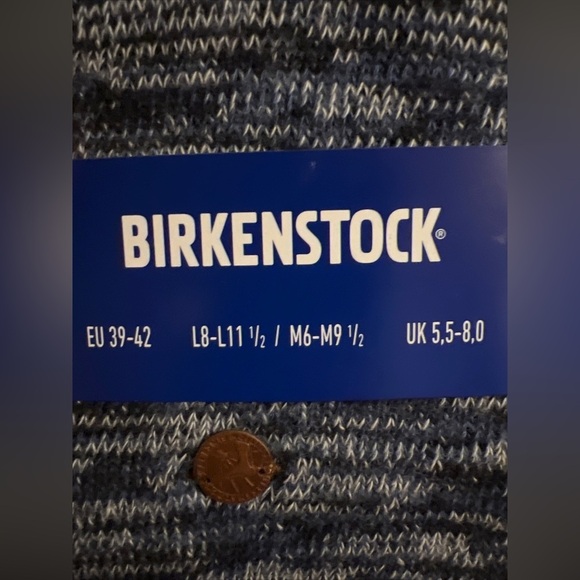 BIRKENSTOCK ROMA Sz US 8-11 EU 39-42 Blue Heather Pair 94% Cotton Women's Socks - Picture 3 of 7